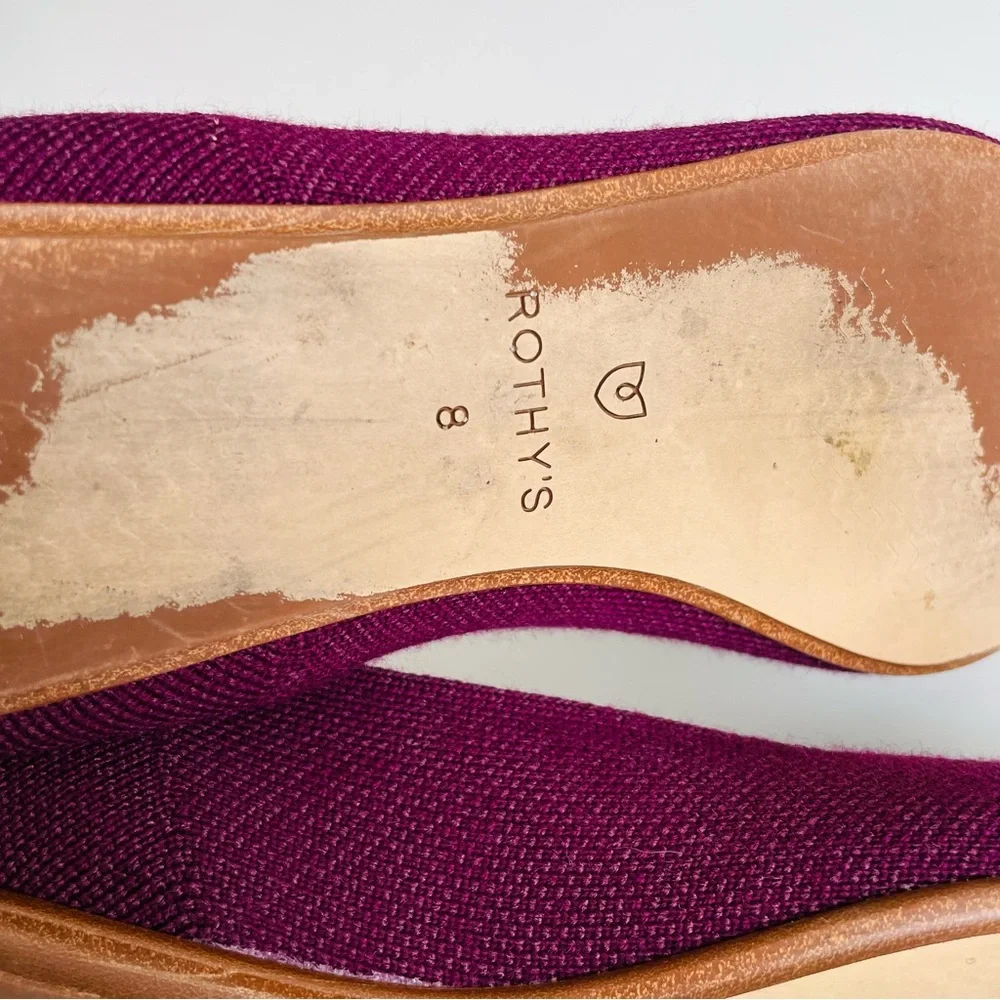 Rothy’s SIZE 8 The Point washable flats in maroon